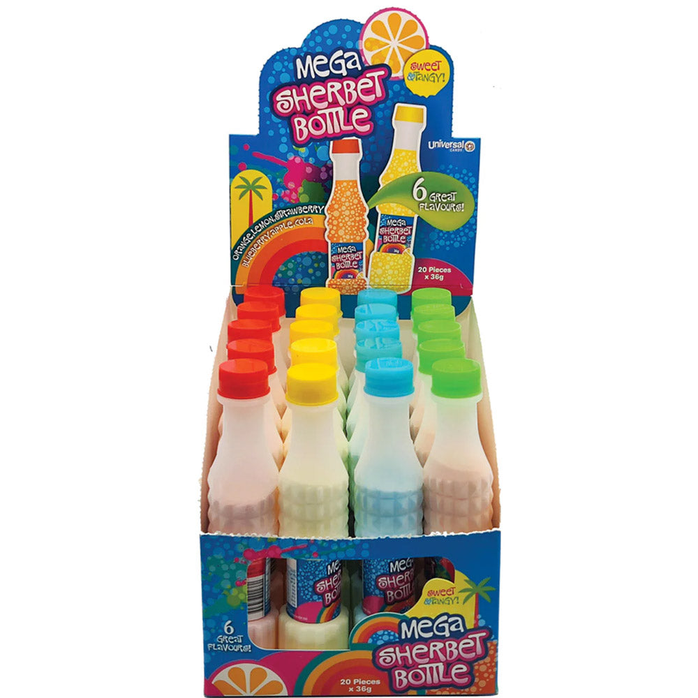 Mega Sherbet Bottles Assorted Flavours 36g
