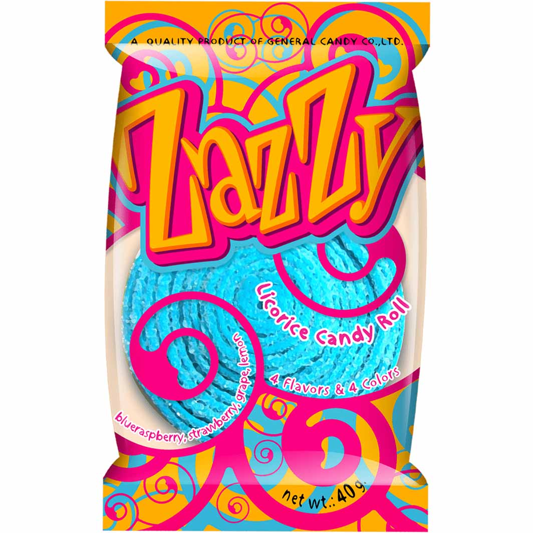 Zazzy 4 Colour Licorice Candy Roll 40g