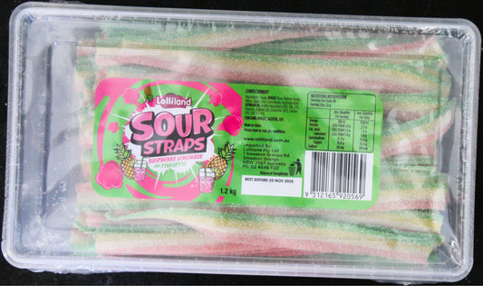 Raspberry Lemonade & Pineapple Sour Straps-100g