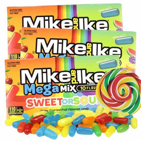 Mike & Ike Theater Boxes-Mega Mix Sweet or Sour 120g
