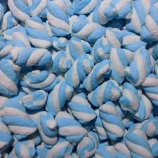 Puffy Mallow Twists-Blue and White