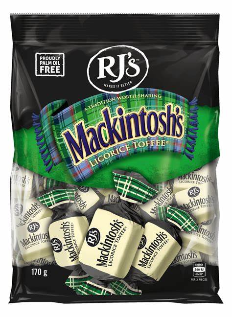RJ's Mackintosh Licorice Toffees 170g