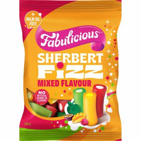 RJ's Fabulicious Sherbet Fizz Mixed Flavour 180g