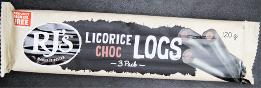 RJ's Logs Triples Licorice Choc Logs 120g