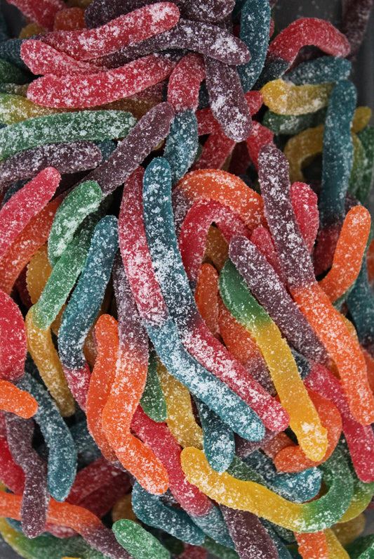 Rainbow Sour Gloworms-100g