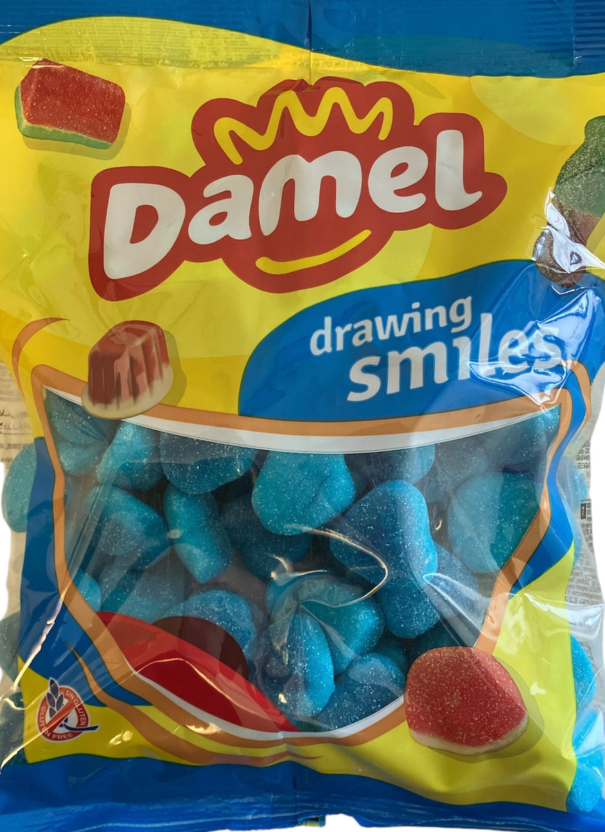Sour Blue Raspberry Filled Hearts