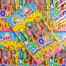 Sour Filled Colour Bubblegum Pencils 60g