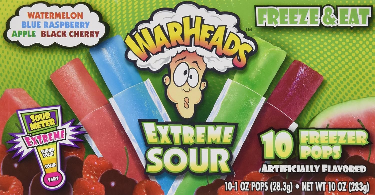 Warheads Xtreme Sour Freezer Pops 10pc Box