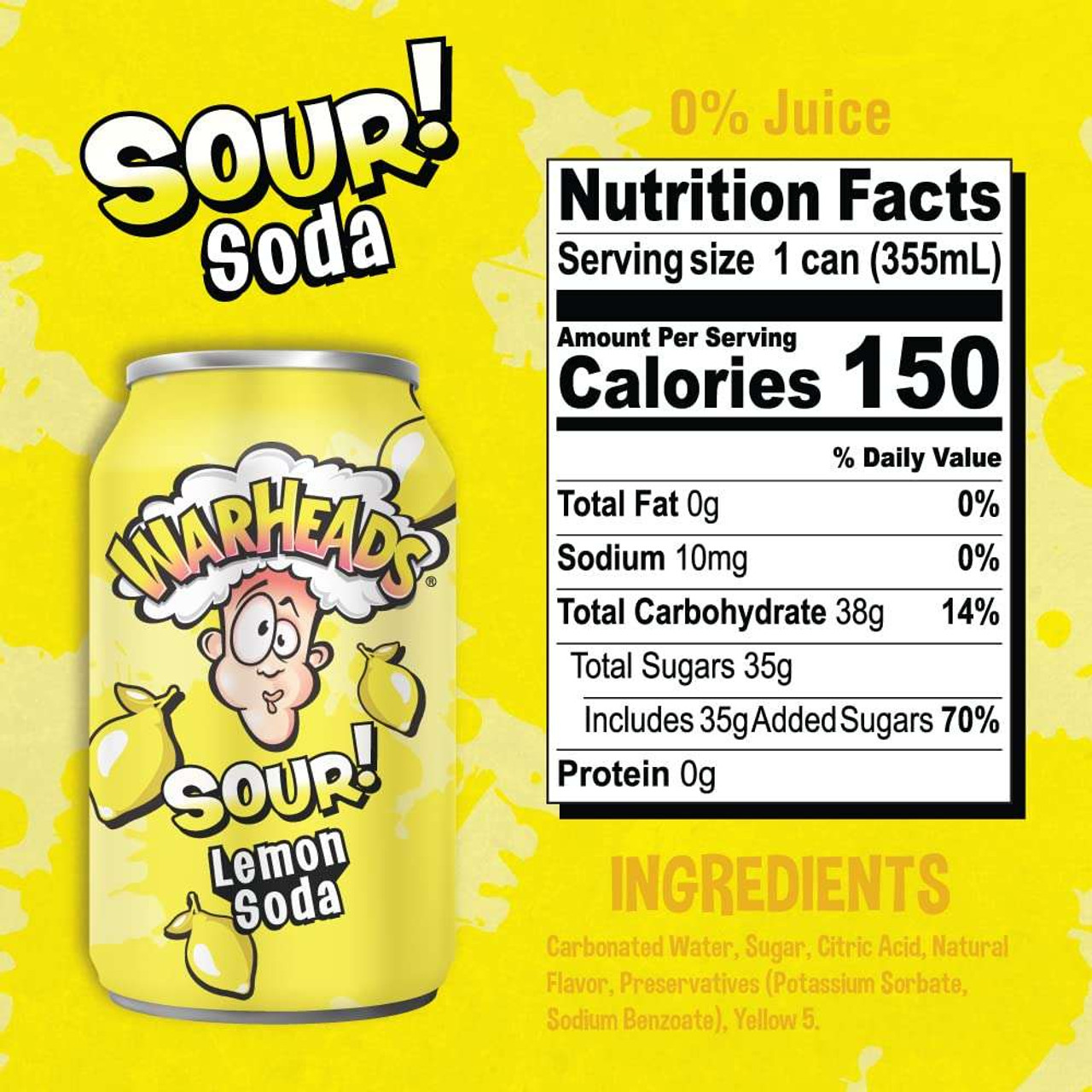 Warheads Sour Soda Cans 355ml